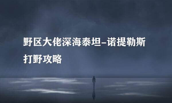 野区大佬深海泰坦-诺提勒斯打野攻略