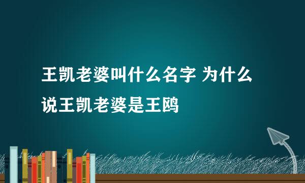 王凯老婆叫什么名字 为什么说王凯老婆是王鸥