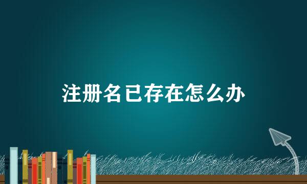 注册名已存在怎么办