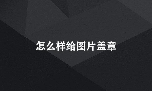 怎么样给图片盖章