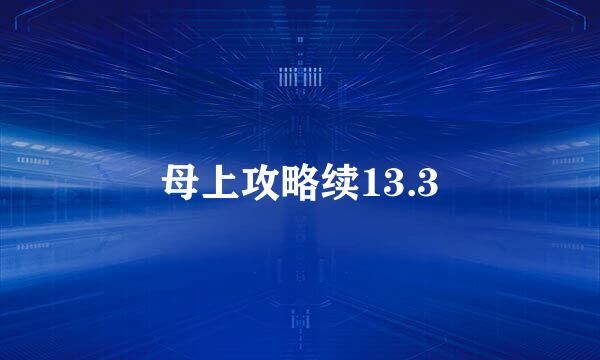 母上攻略续13.3