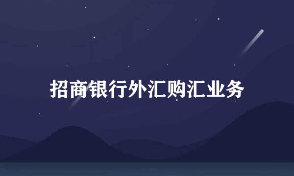 招商银行外汇购汇业务