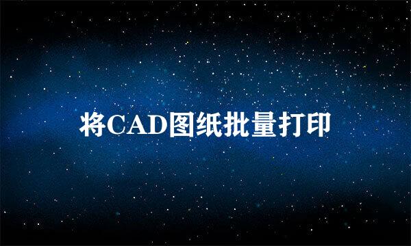 将CAD图纸批量打印