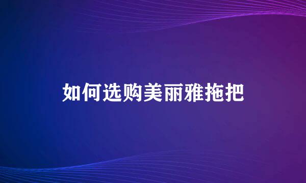 如何选购美丽雅拖把
