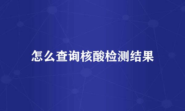 怎么查询核酸检测结果
