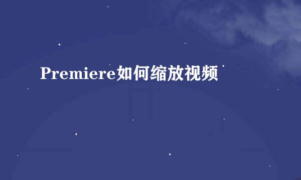 Premiere如何缩放视频