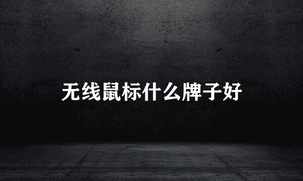 无线鼠标什么牌子好