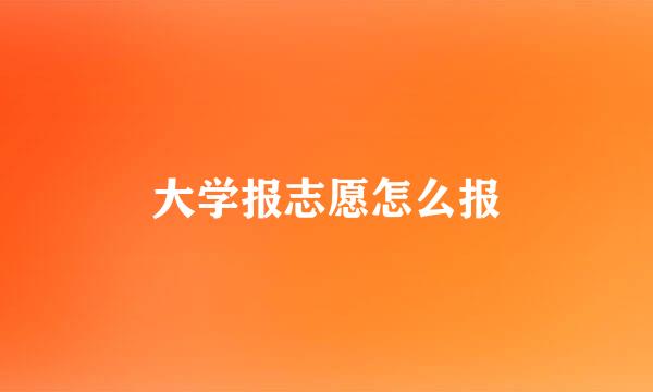 大学报志愿怎么报