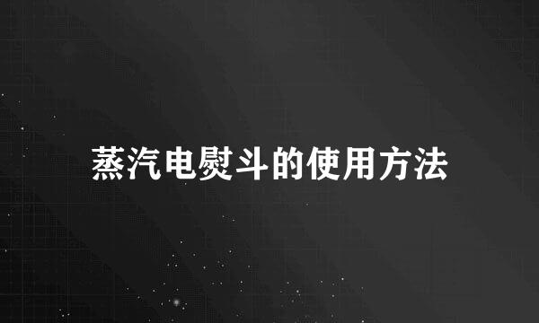 蒸汽电熨斗的使用方法