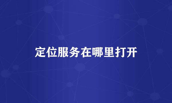 定位服务在哪里打开