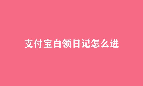 支付宝白领日记怎么进