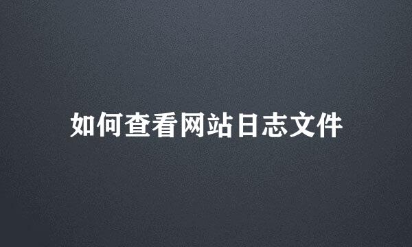 如何查看网站日志文件