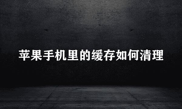 苹果手机里的缓存如何清理