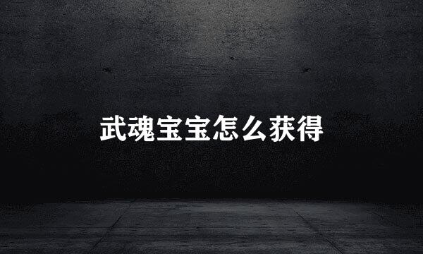 武魂宝宝怎么获得