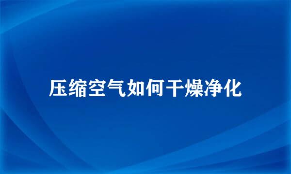 压缩空气如何干燥净化