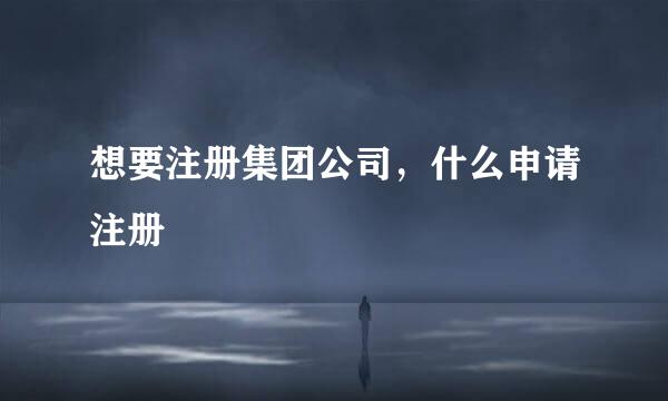 想要注册集团公司，什么申请注册