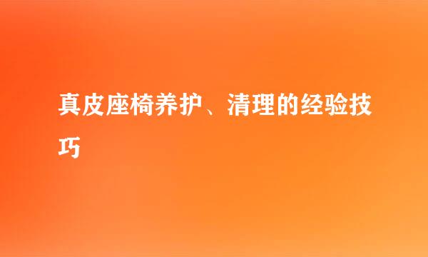 真皮座椅养护、清理的经验技巧
