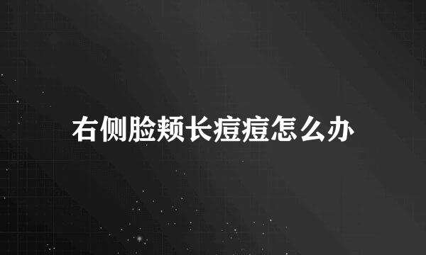 右侧脸颊长痘痘怎么办