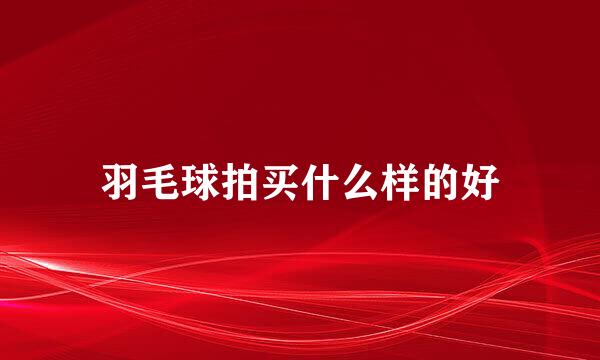 羽毛球拍买什么样的好