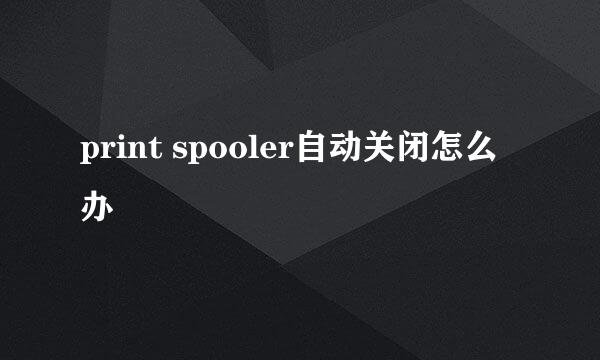 print spooler自动关闭怎么办