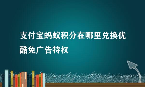 支付宝蚂蚁积分在哪里兑换优酷免广告特权