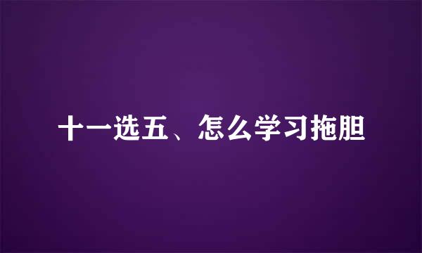 十一选五、怎么学习拖胆