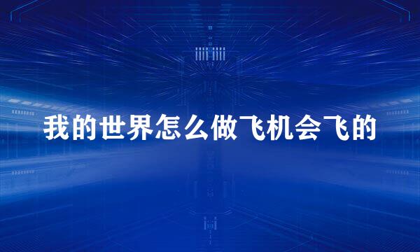 我的世界怎么做飞机会飞的
