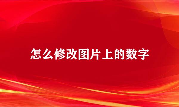 怎么修改图片上的数字