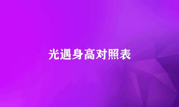 光遇身高对照表