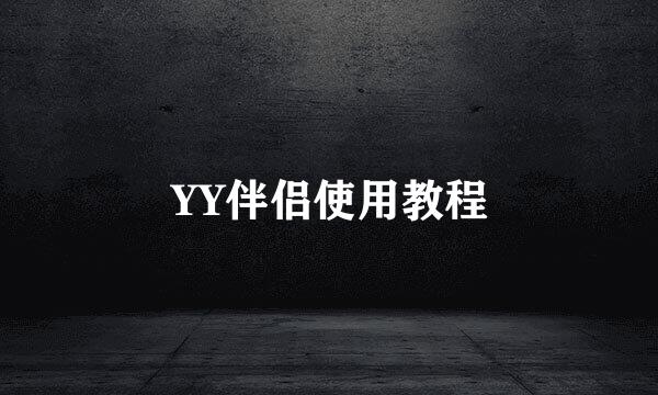 YY伴侣使用教程