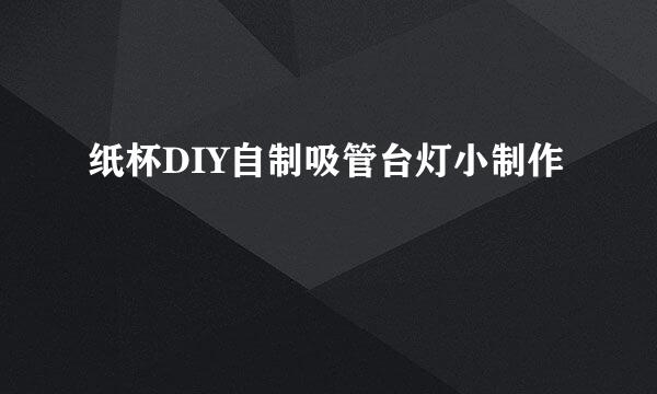纸杯DIY自制吸管台灯小制作