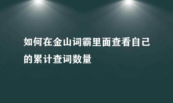 如何在金山词霸里面查看自己的累计查词数量