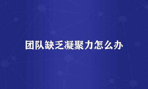 团队缺乏凝聚力怎么办