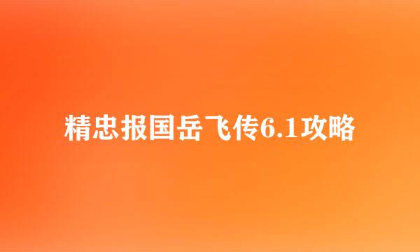 精忠报国岳飞传6.1攻略