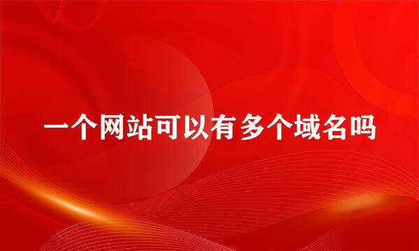 一个网站可以有多个域名吗
