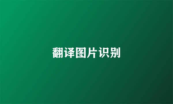 翻译图片识别