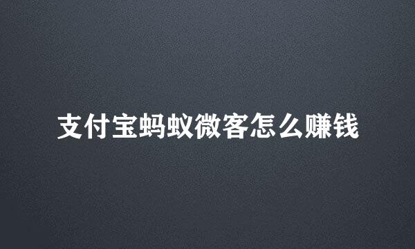 支付宝蚂蚁微客怎么赚钱