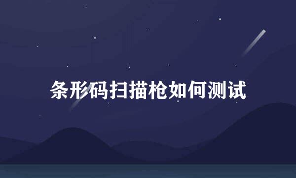 条形码扫描枪如何测试