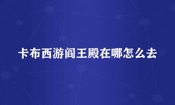 卡布西游阎王殿在哪怎么去