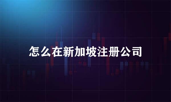 怎么在新加坡注册公司