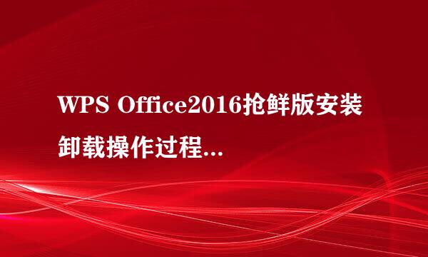 WPS Office2016抢鲜版安装卸载操作过程且附截图