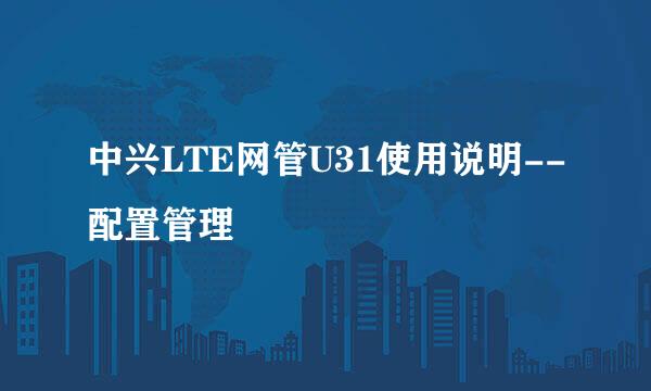 中兴LTE网管U31使用说明--配置管理