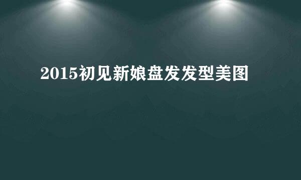 2015初见新娘盘发发型美图