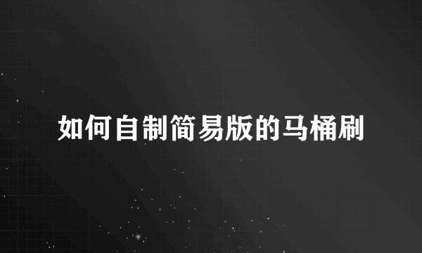 如何自制简易版的马桶刷