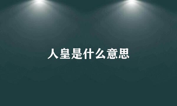 人皇是什么意思
