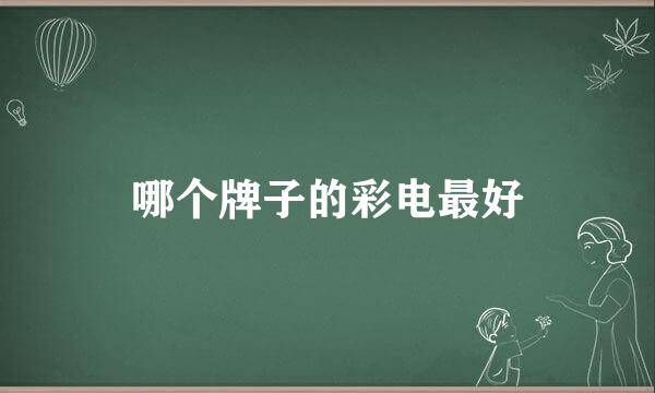 哪个牌子的彩电最好