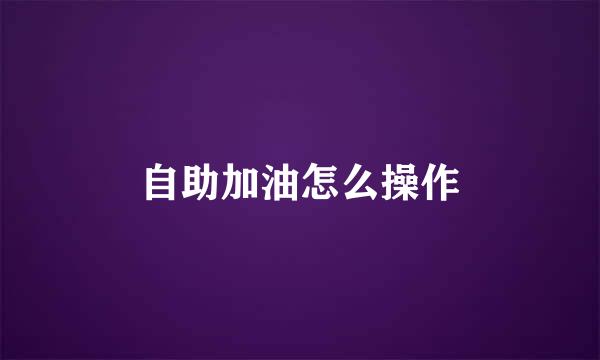 自助加油怎么操作