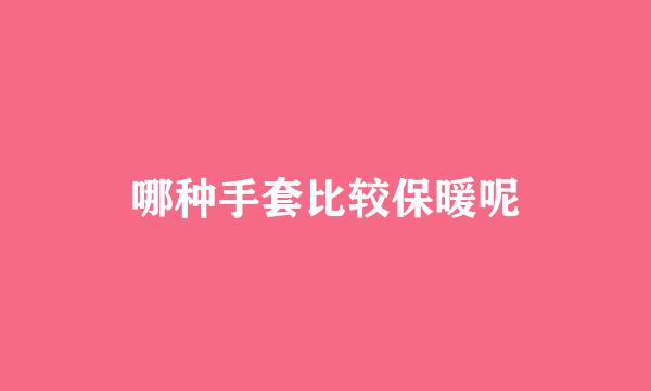 哪种手套比较保暖呢
