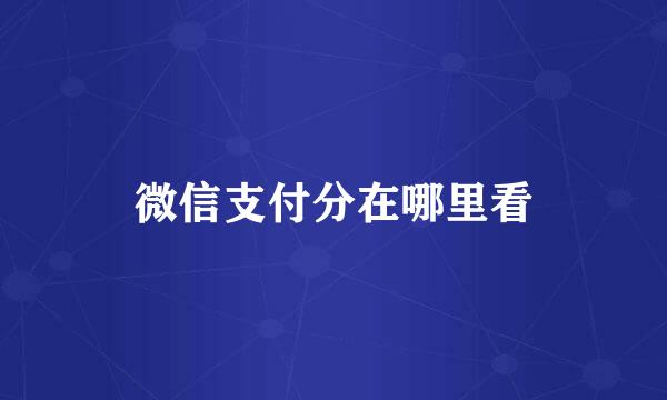 微信支付分在哪里看