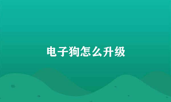 电子狗怎么升级